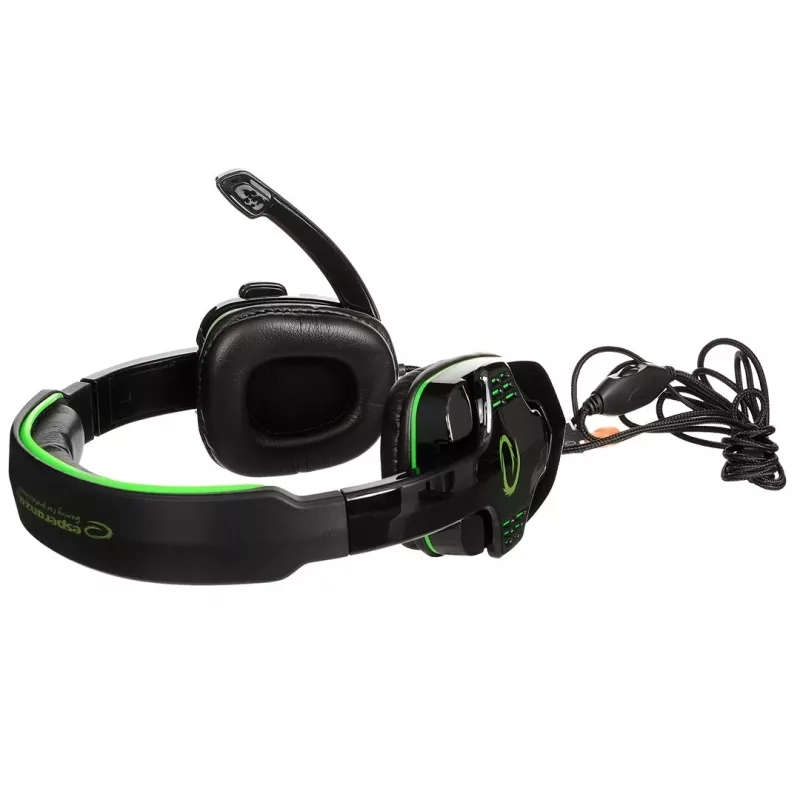 Esperanza EGH310G Gaming Headset with Boom Microphone, Wired, 3.5mm Jack, Melns & Zaļš