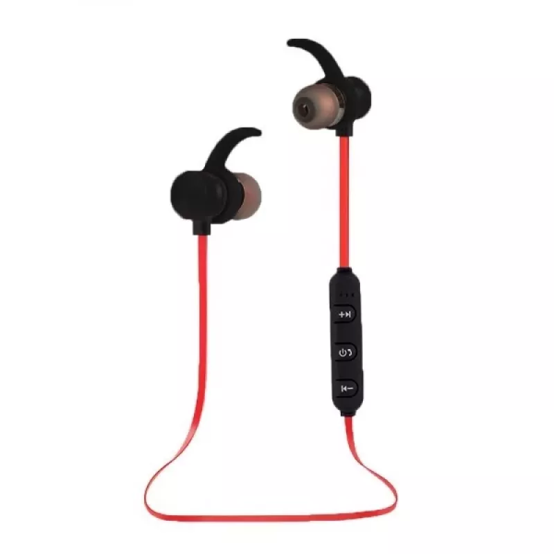 Esperanza EH186K bezvadu iekšējās sporta kakla siksnas Bluetooth austiņas ar mikrofonu, melnas/sarkanas