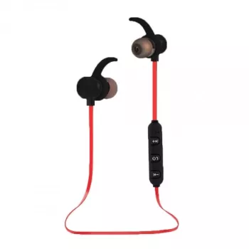 Esperanza EH186K bezvadu iekšējās sporta kakla siksnas Bluetooth austiņas ar mikrofonu, melnas/sarkanas