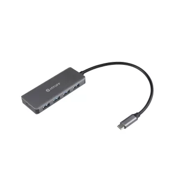 ESTUFF ES623007 USB-C uzlādes centrmezgls 165W GaN 4 portu Power Delivery kosmosa pelēks