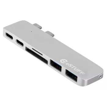 eSTUFF USB-C Slot-in Hub Pro Silver (ES84122-SILVER)