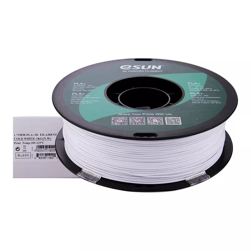 ESUN PLA+ 1,75 mm auksti balts 1 kg 3D printera pavediens