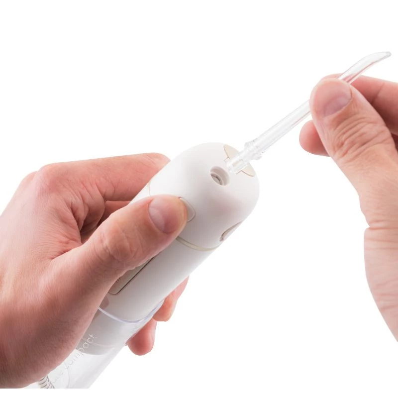 ETA Aqua Care Compact bezvadu mutes dobuma irigators – 165 ml, balts, 2 sprauslas, IPX7, USB uzlāde