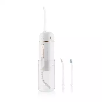ETA Aqua Care Compact bezvadu mutes dobuma irigators – 165 ml, balts, 2 sprauslas, IPX7, USB uzlāde