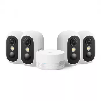 Eufy eufyCam C35 4K bezvadu drošības kamera ar saules paneli, krāsu nakts redzamību, IP67, 8x tālummaiņu, 100dB sirēnu, balta