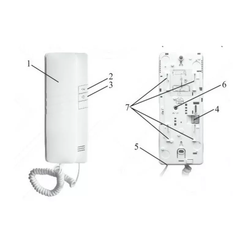 EURA ADA-38A3 4-vadu analogās domofona klausule RL-3203H sistēmām, balta