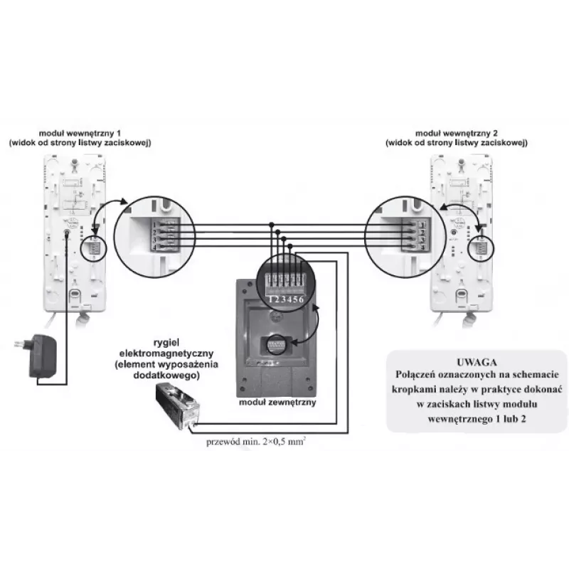 EURA ADA-38A3 4-vadu analogās domofona klausule RL-3203H sistēmām, balta