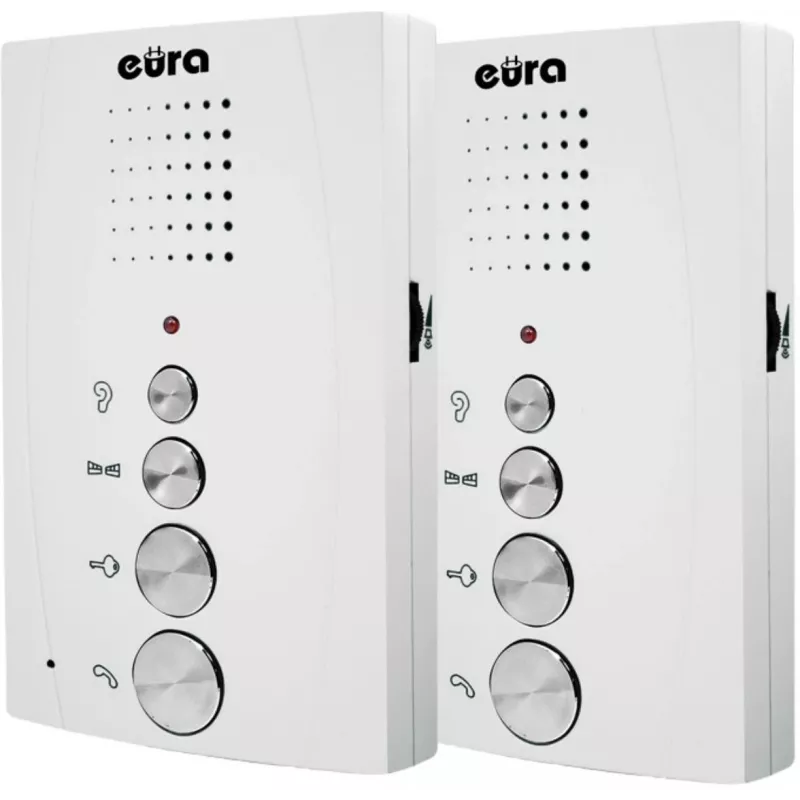EURA ADP-51A3 DIFESA 1-Ģimenes Audio Domofona Sistēma ar 2 Klausulēm, Balta