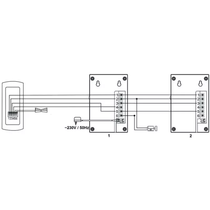 EURA ADP-51A3 DIFESA Audio durvju telefona komplekts - 1 ģimenei, 2 klausules, domofons, grafīts