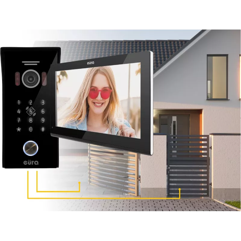 Eura VDP-99C5 Video Durvju Telefons, 7 collu TFT LCD, WiFi, RFID, Tuya Smart, Melns