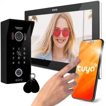 Eura VDP-99C5 Video Durvju Telefons, 7 collu TFT LCD, WiFi, RFID, Tuya Smart, Melns
