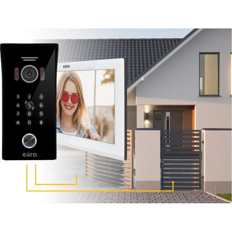 EURA VDP-99C5 Video Domofons, 7 collu Skārienekrāns, WiFi, RFID, Tuya, Balts