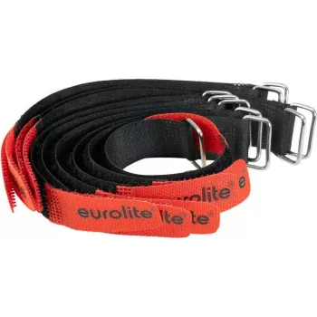 EUROLITE AR-20 Hook and Loop kabeļu saites 20x180mm melnas/sarkanas 10 gab. komplekts