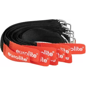 EUROLITE AW-20 Hook-and-Loop kabeļu saites 20x180mm melnas/sarkanas, 10 gab.