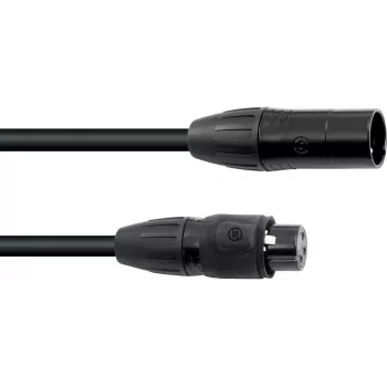EUROLITE DMX kabelis SEC-1 IP65 3 kontaktu 15m melns āra lietošanai
