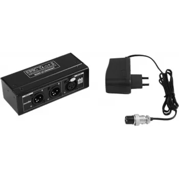 EUROLITE DXT-ME PRO DMX apvienotājs 2x3-pin XLR ieeja uz 1x3-pin XLR izeja, HTP/LTP/Merge režīmi, 512 kanāli, metāla korpuss, 9-12V DC 70064868