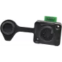 EUROLITE IP XLR komplekts 5 kontaktu vīrišķais/sieviešķais savienotājs, IP65, cinkota preslietā korpusā, lodējami kontakti, melns 30208439