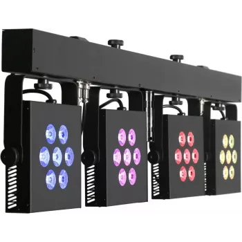 EUROLITE LED KLS-3002 MK2 kompakts apgaismojuma komplekts AIR 4x RGBWA/UV prožektori DMX bezvadu