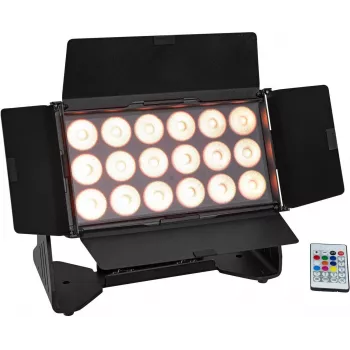 EUROLITE Multiflood IP 18x10W RGBW Wash CRMX IP65 LED skatuves prožektors melns
