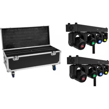 EUROLITE komplekts 2x LED TMH Bar S120 kustīgo galvu prožektori + transporta koferis ar ritentiņiem