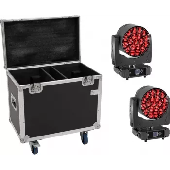 EUROLITE komplekts 2x LED TMH-H380 Beam/Wash/Flower efekta kustīgā galva ar transporta koferi