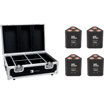 EUROLITE komplekts 4x AKKU TL-3 QCL RGB+UV Trusslight + koferis ar uzlādes funkciju 20000854