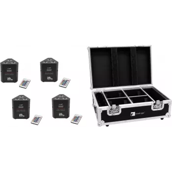 EUROLITE komplekts 4x AKKU TL-3 TCL QuickDMX + koferis ar uzlādes funkciju 20000399