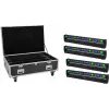 EUROLITE komplekts 4x LED BAR-8 SWING QCL gaismas joslas ar flightcase un riteņiem