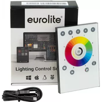 EUROLITE TOUCH-512 autonoms atskaņotājs balts DMX kontrolieris 512 kanāli sienas stiprinājums