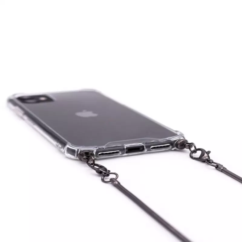 Evelatus Apple iPhone 11 Pro Max Silikona Caurspīdīgs ar Kaklasiksnas TPU Siksnu Space Gray