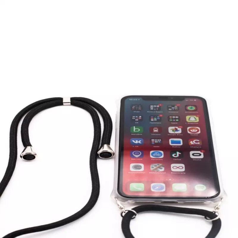 Evelatus Apple iPhone 11 Pro Silikona Caurspīdīgs ar Kaklasiksnas TPU Siksnu Caurspīdīgs