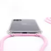 Evelatus Apple iPhone 11 Silikona caurspīdīgs maciņš ar kakla siksniņu TPU Strap Caurspīdīgs Rozā