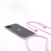 Evelatus Apple iPhone 11 Silikona caurspīdīgs maciņš ar kakla siksniņu TPU Strap Caurspīdīgs Rozā
