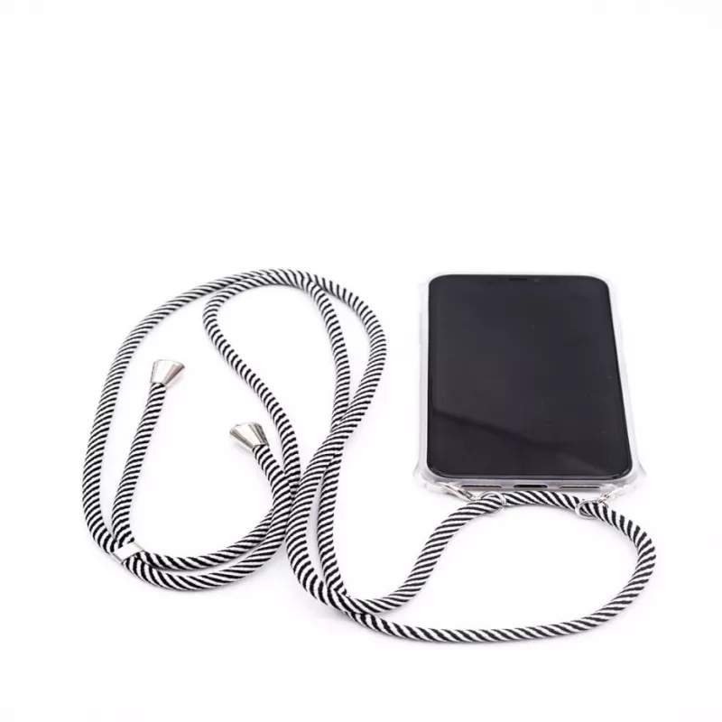 Evelatus Apple iPhone 11 Silicone Transparent Case with Necklace TPU Strap Transparent