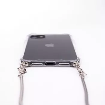 Evelatus Apple iPhone 11 Silikona caurspīdīgs ar kakla siksnu TPU sudrabs