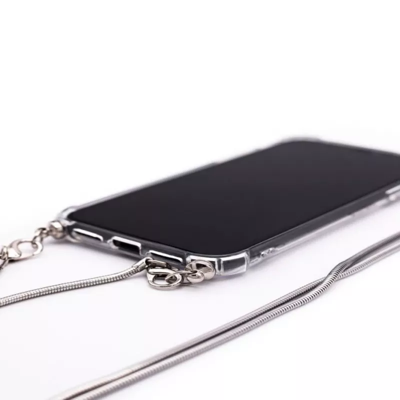Evelatus Apple iPhone 11 Silikona caurspīdīgs ar kakla siksnu TPU sudrabs