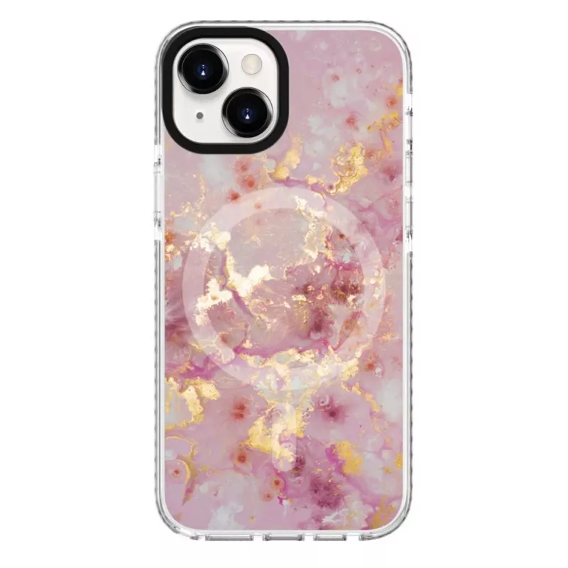 Evelatus Apple iPhone 15 PC+TPU vāciņš ar MagSafe - Marmora rozā