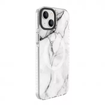 Evelatus Apple iPhone 15 Plus PC+TPU apvalks ar MagSafe - Pielāgots marmora balts