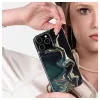 Evelatus Apple iPhone 15 Pro PC vāciņš ar pielāgotu marmora rakstu tumši zaļā krāsā
