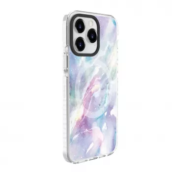 Evelatus Apple iPhone 15 Pro PC+TPU apvalks ar MagSafe - Marmora violets