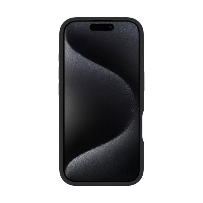 Evelatus Apple iPhone 16 Pro Premium MagSafe ar Statīvu Mīksta Pieskāriena Silikona Maciņš Melns