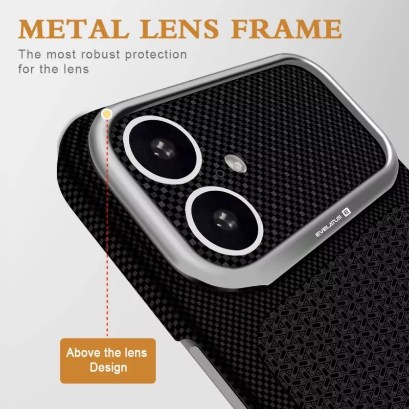 Evelatus Apple iPhone 17 Carbon Premium Edition MagSafe maciņš Melns