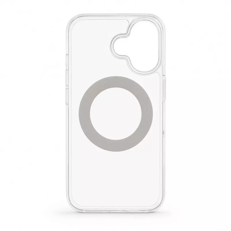 Evelatus Apple iPhone 17 hibrīda maciņš ar MagSafe PC+TPU 360 metāla statīvu, caurspīdīgs
