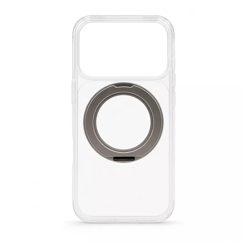 Evelatus Apple iPhone 17 Pro hibrīda maciņš ar MagSafe PC+TPU 360° metāla statīvu, caurspīdīgs