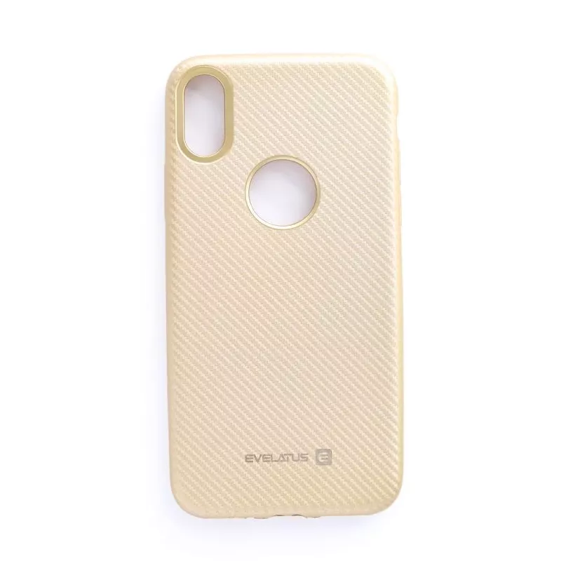 Evelatus Apple iPhone X Carbon Gold aizmugurējais vāciņš