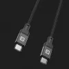 Evelatus spirālveida USB-C uz USB-C kabelis 1,2 m 60 W PD pīts melns