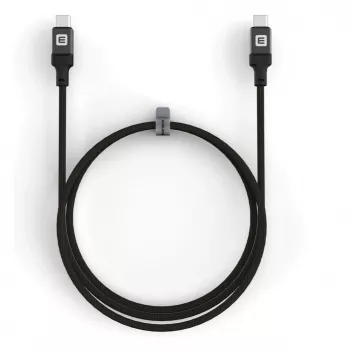 Evelatus spirālveida USB-C uz USB-C kabelis 1,2 m 60 W PD pīts melns