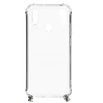 Evelatus Huawei P30 Lite caurspīdīgs silikona maciņš ar TPU kakla siksnu Space Gray