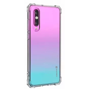 Evelatus Huawei P30 militārais triecienizturīgais silikona vāciņš TPU caurspīdīgs