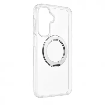 Evelatus Samsung Galaxy A17 4G / A17 5G hibrīda maciņš ar MagSafe PC+TPU 360 metāla statīvu, caurspīdīgs